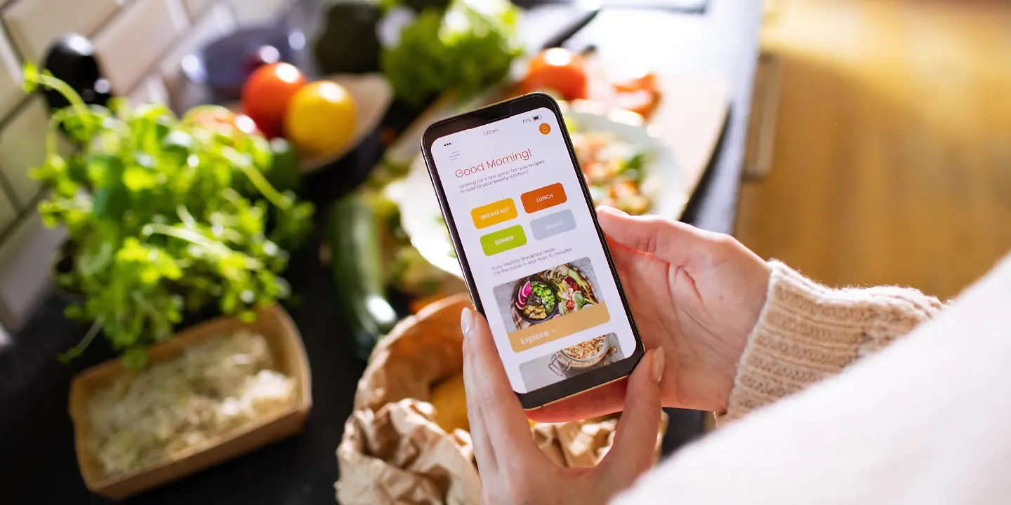 Gesundheitsapp, Gesundheits-App, Smartphone, Essen