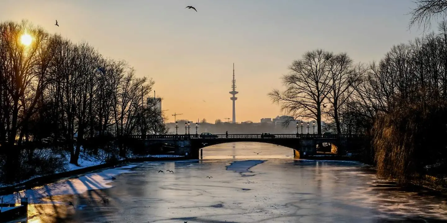 Alster, Winter Hamburg, Sonnenaufgang