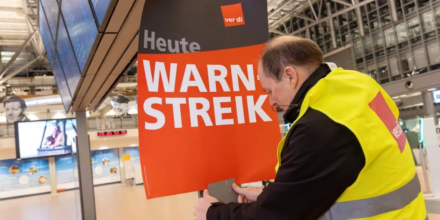 Warnstreik verdi, Streik Flughafen