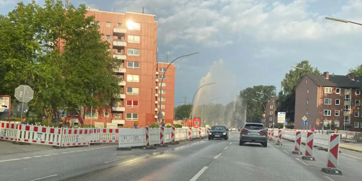 Wasserrohrbruch in der Nordheimstraße