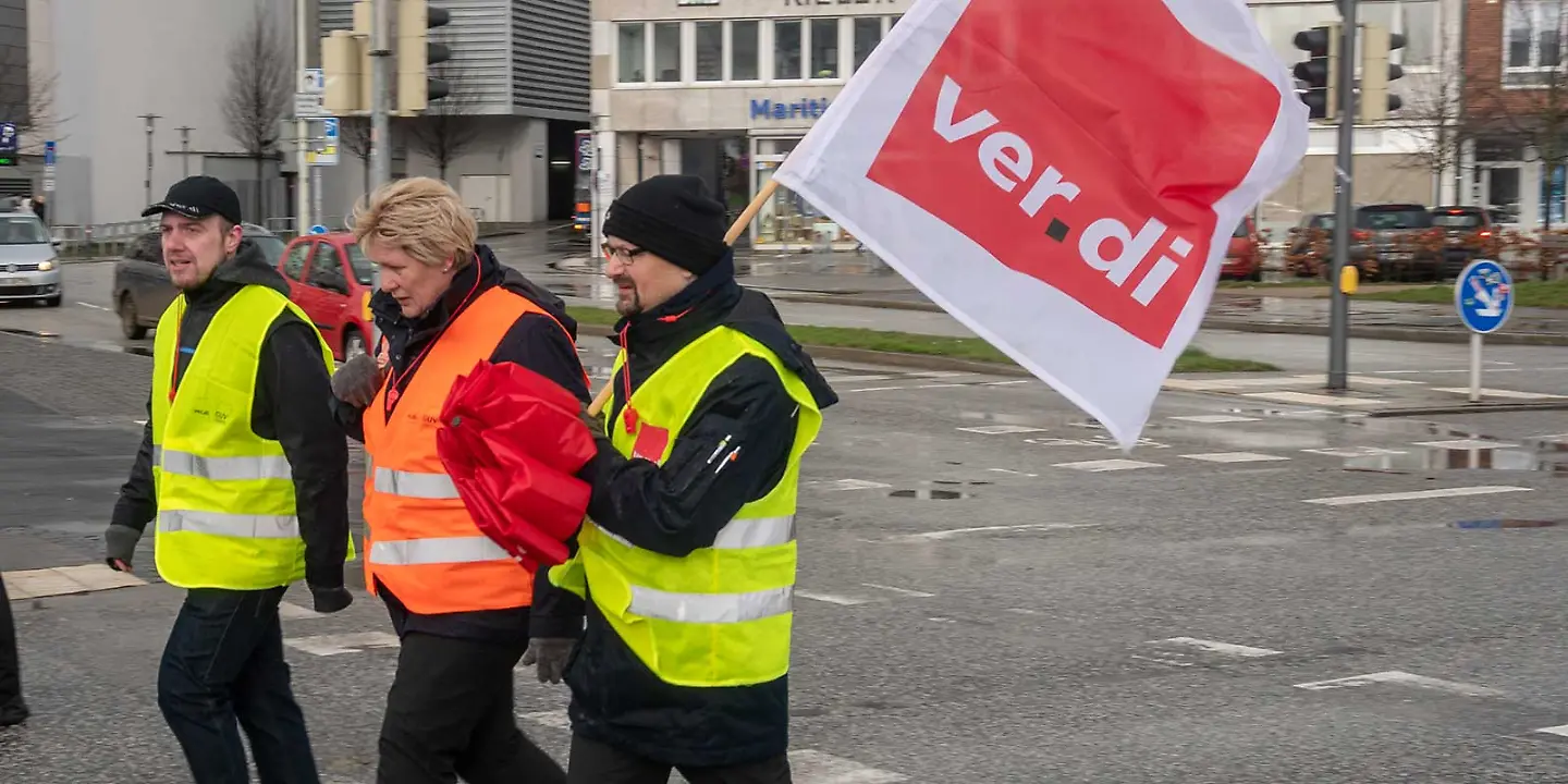 Streikende bei Verdi-Streik