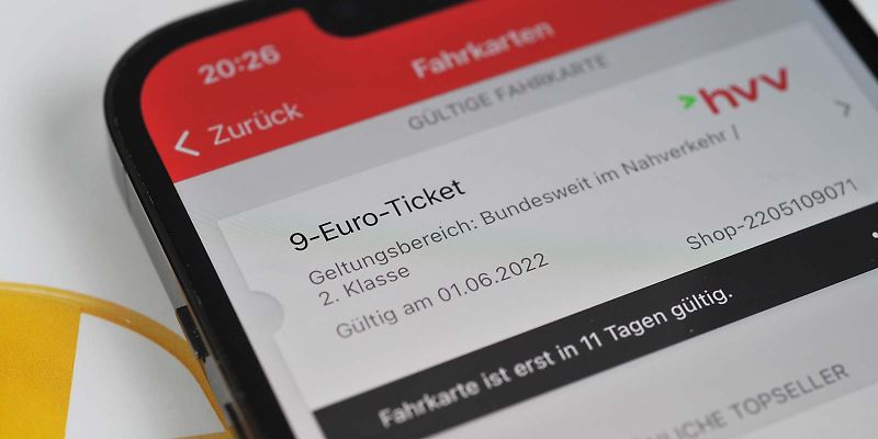 9-Euro-Ticket in der HVV-App