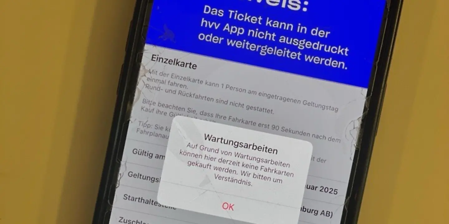 HVV App, Störung HVV App