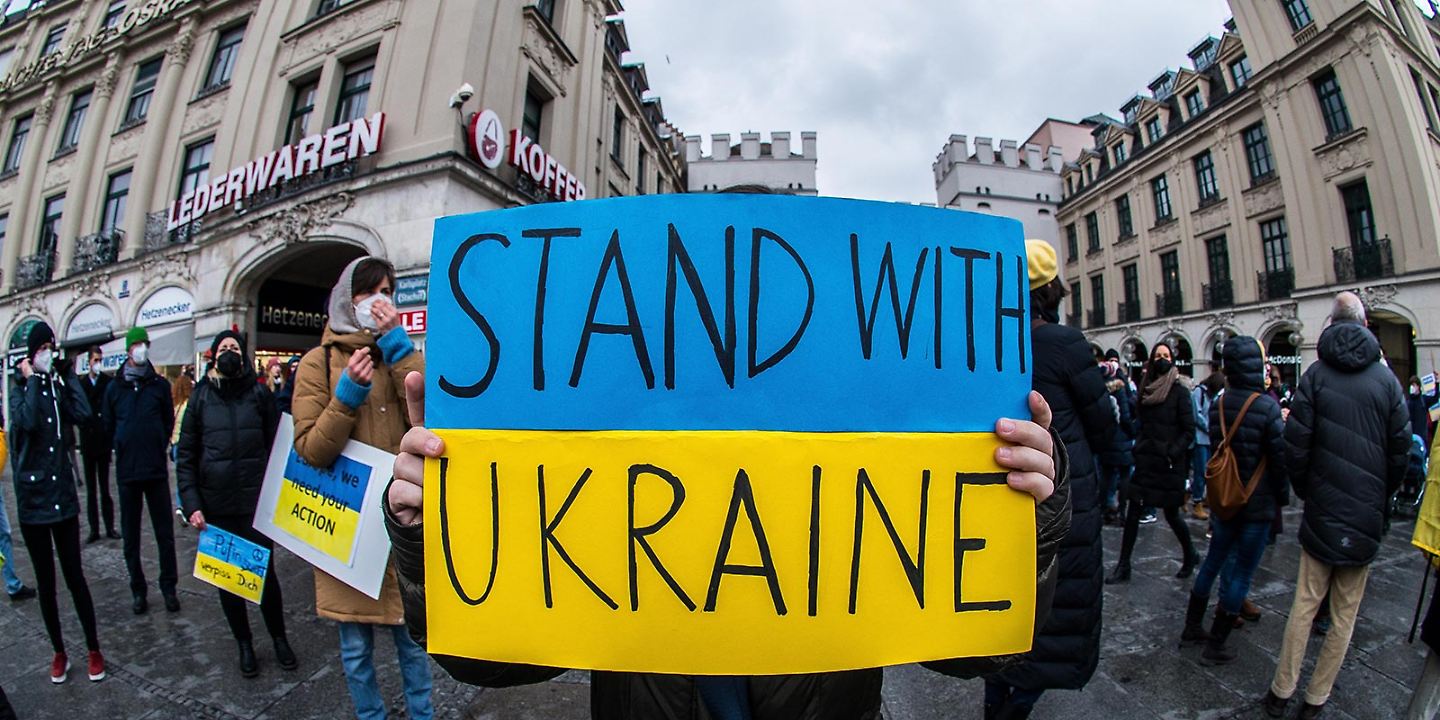 Protest gegen den Einmarsch Russlands in der Ukraine