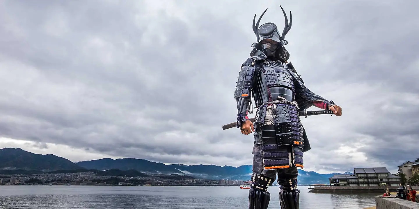Samurai mit Schwert in Japan