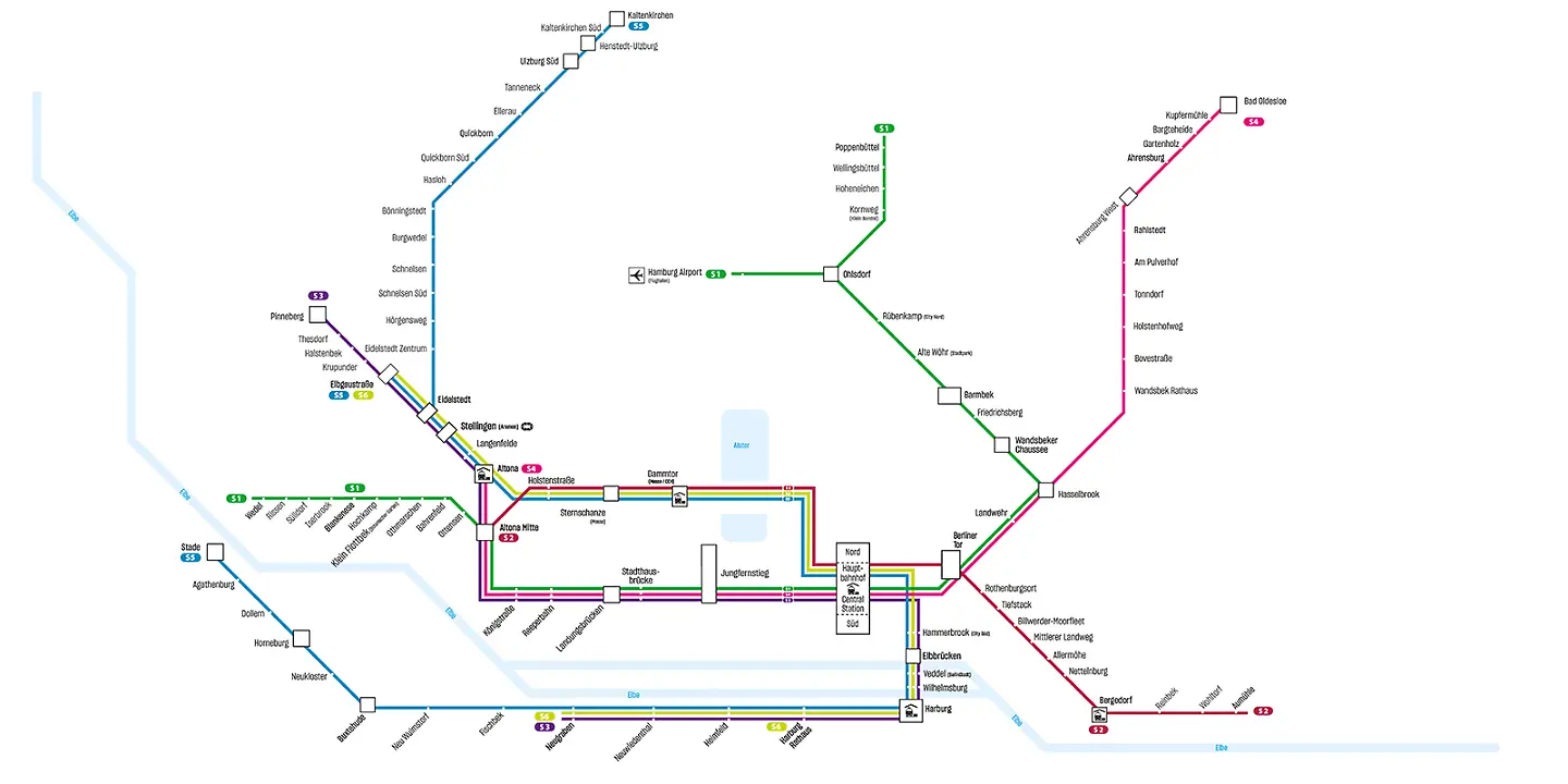 Netzkarte S-Bahn im Jahr 2030