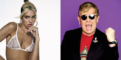 Collage Elton John und Dua Lipa