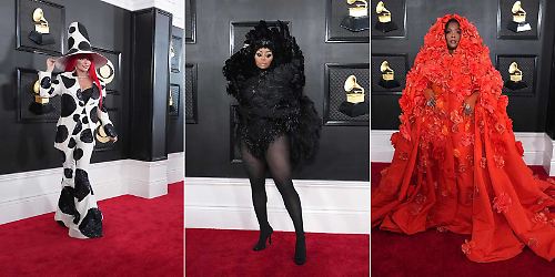 Collage Outfits bei den Grammys 2023