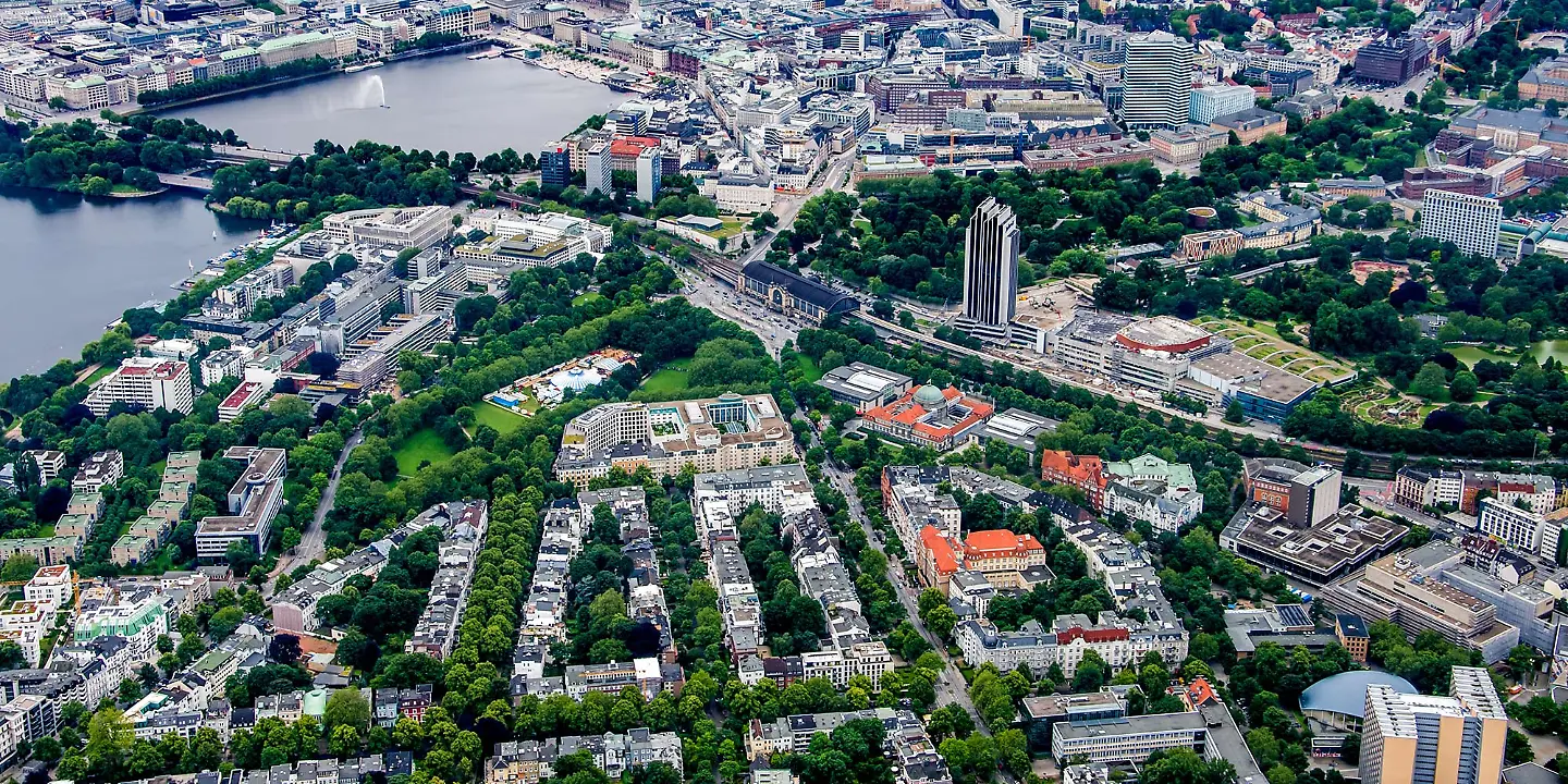 Häuser, Hamburg von oben, Gebäude
